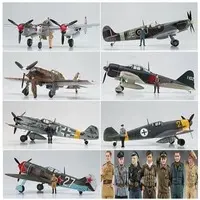 1/48 Scale Model Kit - Fighter aircraft model kits / Lockheed P-38 Lightning & Mitsubishi A6M2b Zero & Messerschmitt Bf 109 & Supermarine Spitfire
