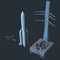 1/200 Scale Model Kit - Space rocket