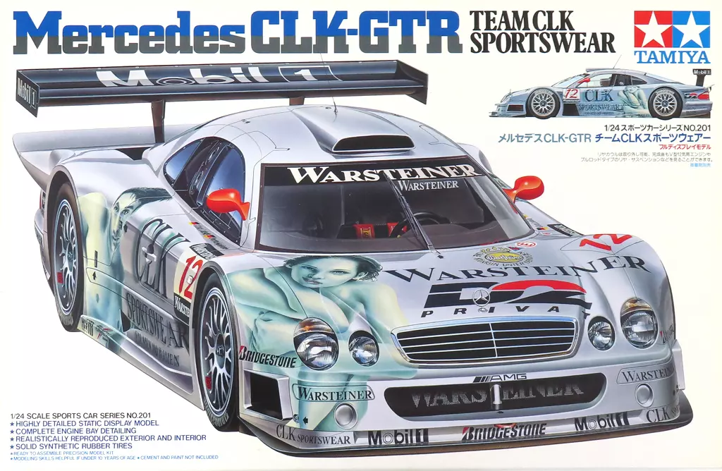 1/24 SCALE Mercedes CLK-GTR TEAM CLK SPORTSWEAR Model Kit
