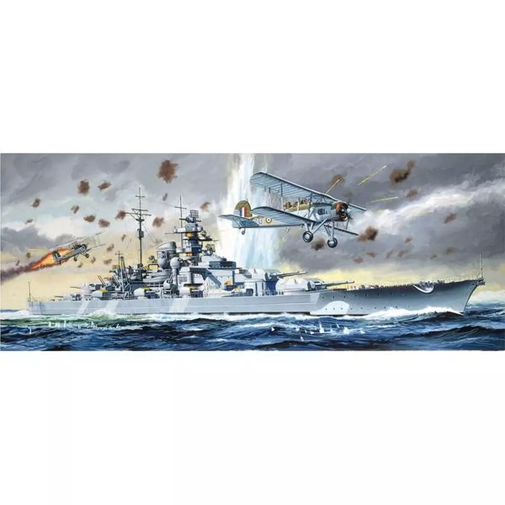 1/700 Scale Model Kit - Torpedo bomber / German battleship Bismarck & Fairey Swordfish