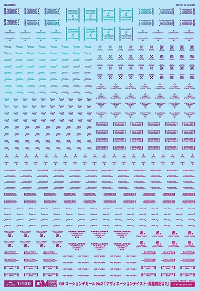 1/100 Scale Model Kit - Caution Decals