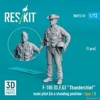 1/72 Scale Model Kit - People/Animals / Republic F-105 Thunderchief