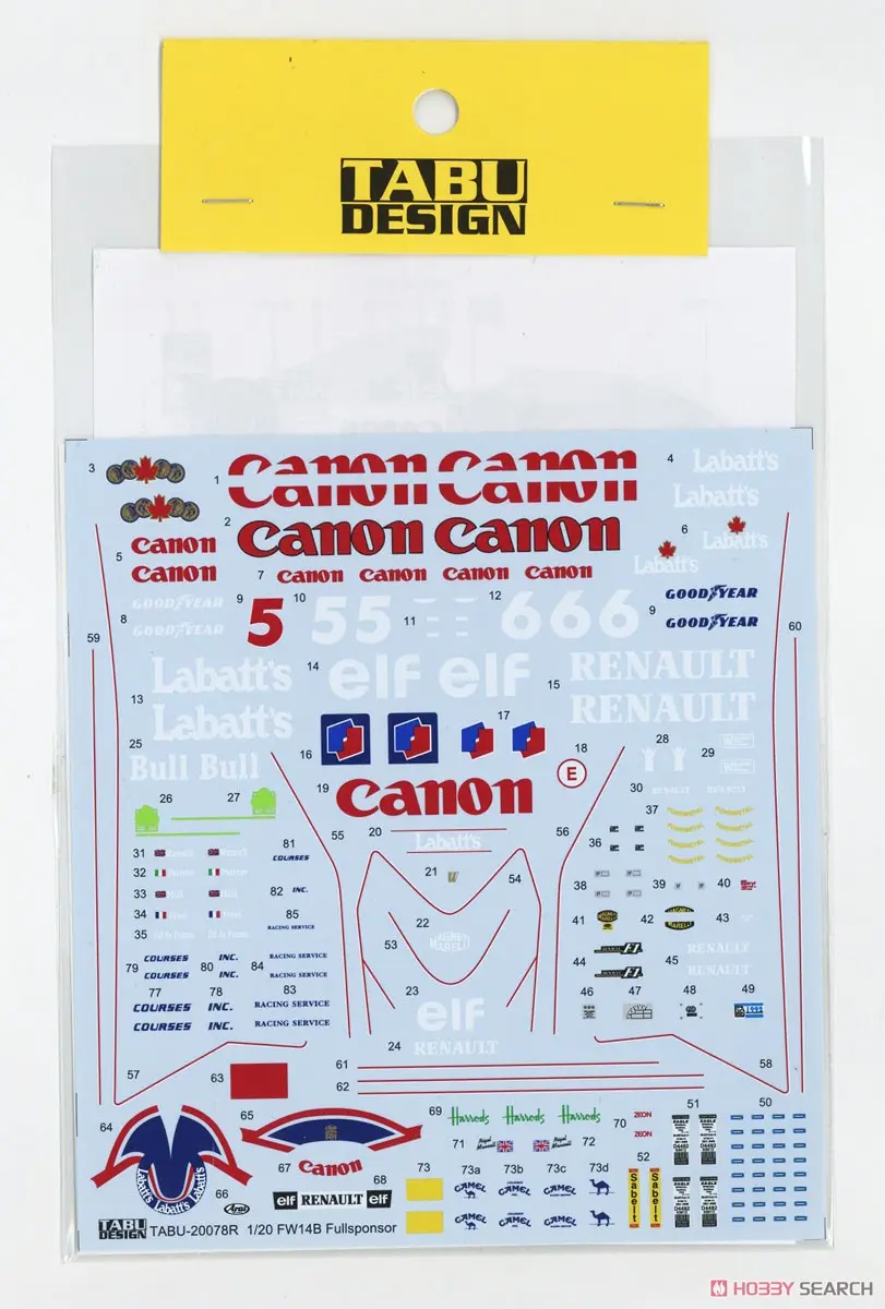 Decals - Formula car / Williams FW14