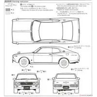 1/24 NISSAN KHC130 LAUREL HT 2000SGX '72 Model Kit