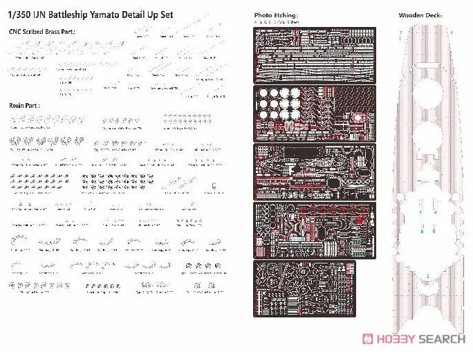 1/350 Scale Model Kit - Detail-Up Parts / Japanese Battleship Yamato