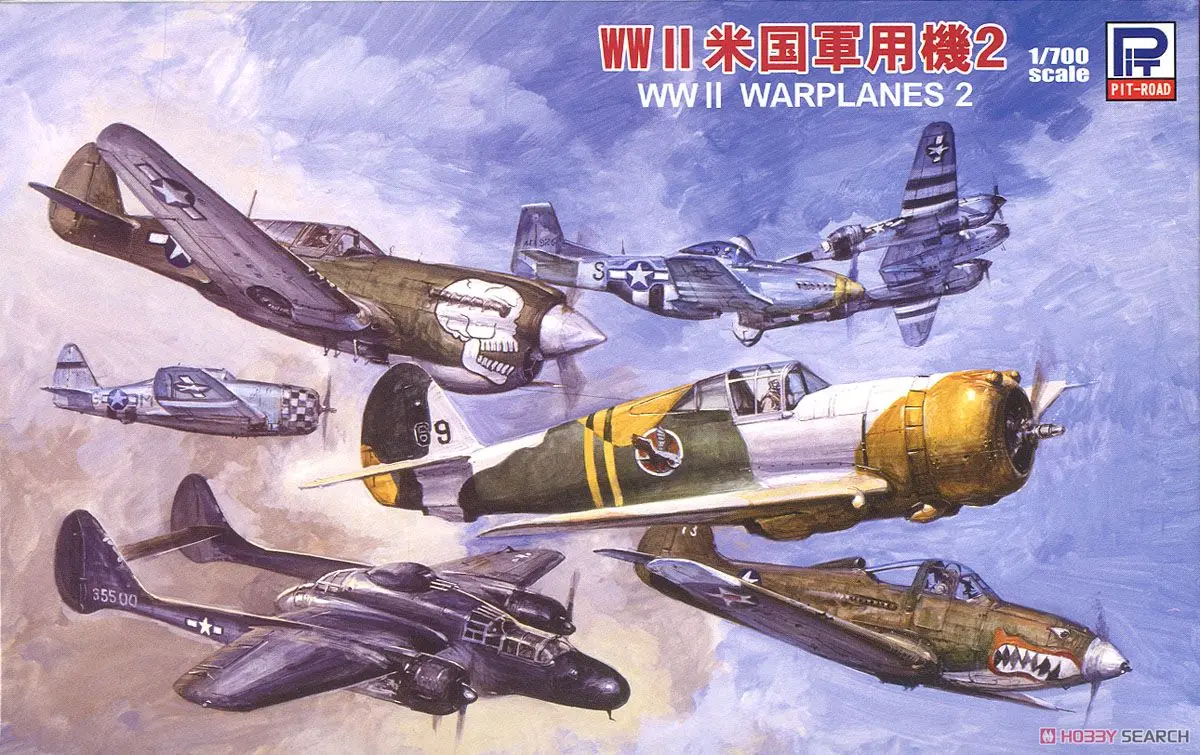 1/700 Scale Model Kit - Fighter aircraft model kits / Northrop P-61 Black Widow & P-47 Thunderbolt
