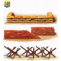 1/48 SCALE BRICK WALL, SAND BAG & BARRICADE SET Model Kit