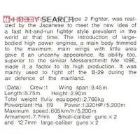 1/72 Scale Model Kit - Fighter aircraft model kits / Nakajima Ki-44 Shoki