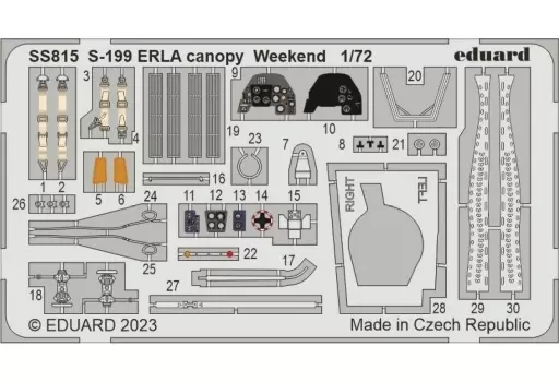 Weekend edition - 1/72 Scale Model Kit - Etching parts / Avia S-199