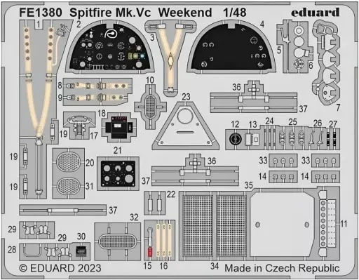 1/48 Scale Model Kit - Etching parts / Supermarine Spitfire