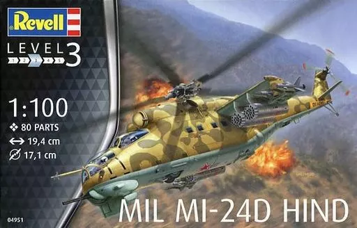 1/100 Scale Model Kit - Attack helicopter / Mil Mi-24