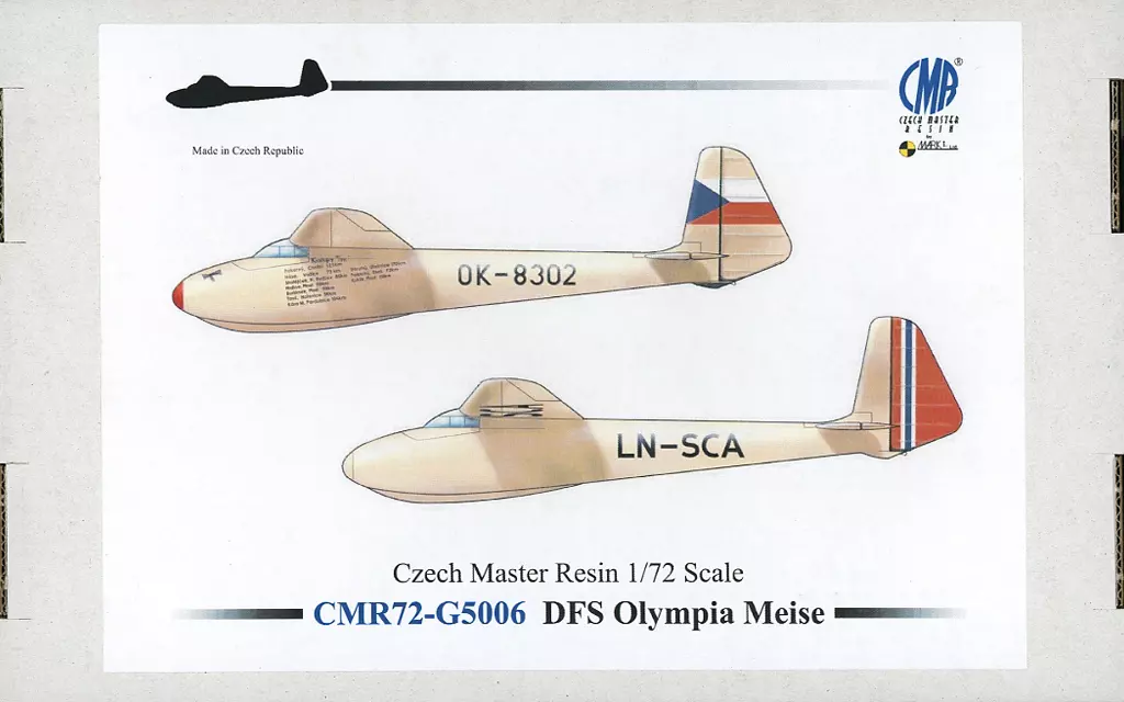 1/72 Scale Model Kit - Glider (sailplane) / DFS Olympia Meise