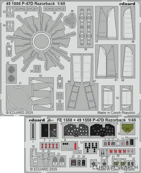 1/48 Scale Model Kit - Etching parts / P-47 Thunderbolt
