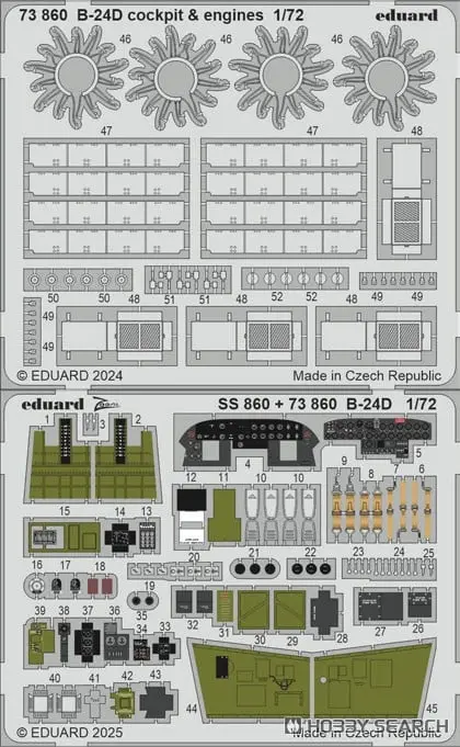 1/72 Scale Model Kit - Etching parts / Consolidated B-24 Liberator