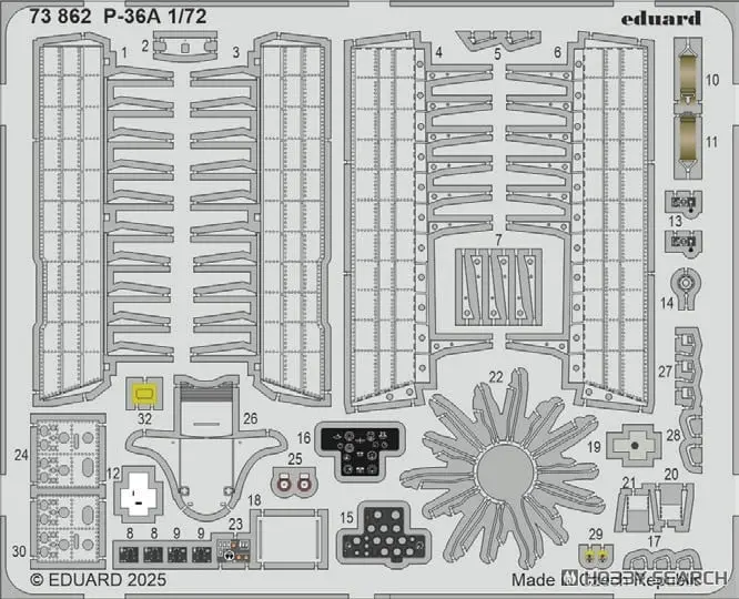 1/72 Scale Model Kit - Etching parts / Curtiss P-36 Hawk