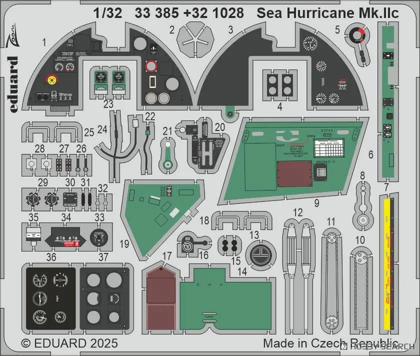 1/32 Scale Model Kit - Etching parts / Hawker Sea Hurricane
