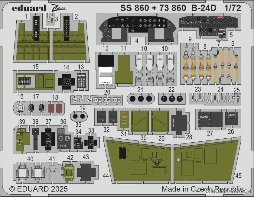 1/72 Scale Model Kit - Etching parts / Consolidated B-24 Liberator