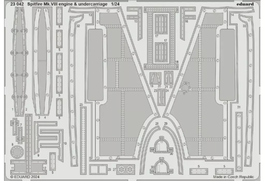 1/24 Scale Model Kit - Etching parts / Supermarine Spitfire