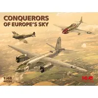1/48 Scale Model Kit - Bomber / North American P-51 Mustang & Martin B-26 Marauder & Supermarine Spitfire