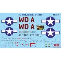 1/48 Scale Model Kit - Bomber / North American P-51 Mustang & Martin B-26 Marauder & Supermarine Spitfire