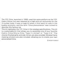 1/24 NISSAN Y31 CIMA TYPEⅡ LIMITED '90 Model Kit