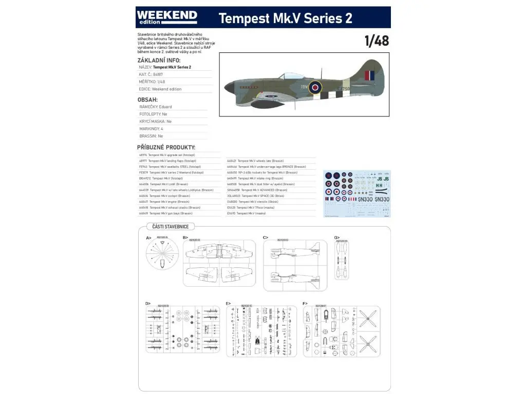 1/48 Scale Model Kit - Weekend edition - Fighter aircraft model kits / Hawker Tempest