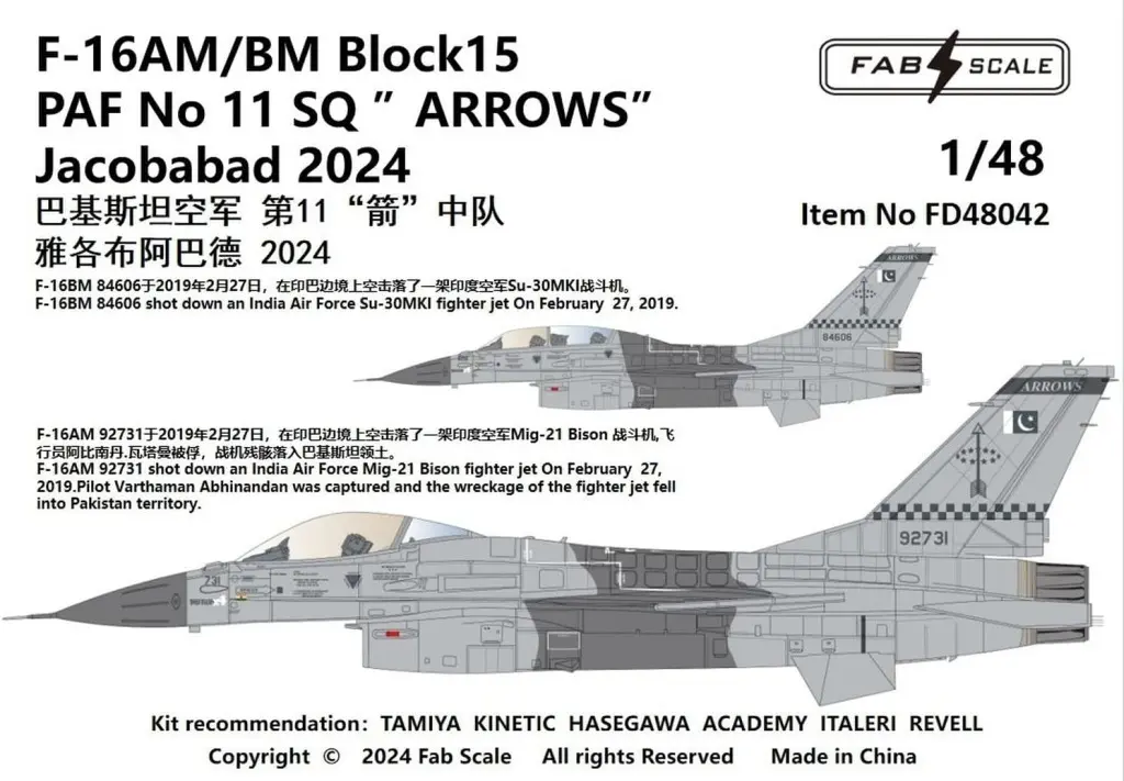1/48 Scale Model Kit - Sukhoi / F-16 Fighting Falcon