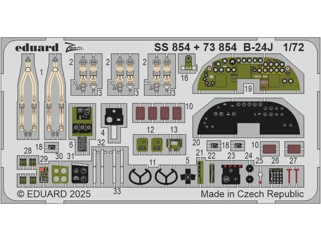 1/72 Scale Model Kit - Etching parts / Consolidated B-24 Liberator