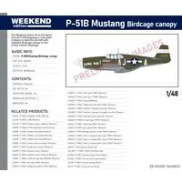 Weekend edition - 1/48 Scale Model Kit - Fighter aircraft model kits / North American P-51 Mustang