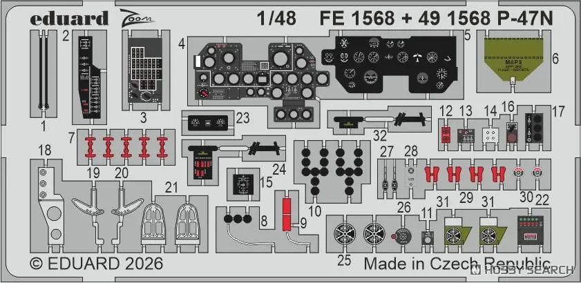 1/48 Scale Model Kit - Etching parts / P-47 Thunderbolt