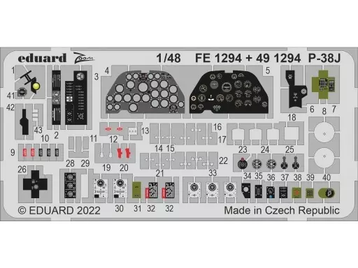 1/48 Scale Model Kit - Etching parts / Lockheed P-38 Lightning