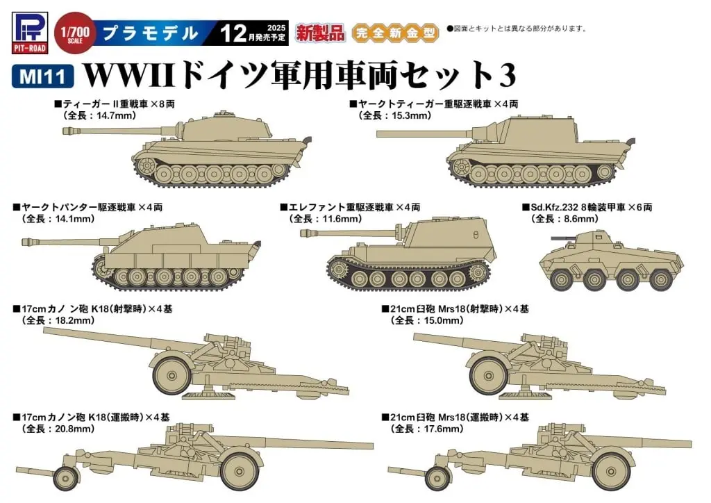 1/700 Scale Model Kit - Grand Armor Series / Sd.Kfz. 2 Kettenkrad & Jagdpanther