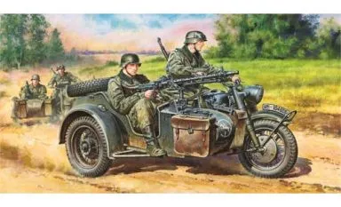 1/48 SCALE GERMAN MOTORCYCLE & SIDECAR Model Kit