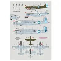 1/48 Scale Model Kit - Bomber / Curtiss P-40 Warhawk & North American B-25 Mitchell