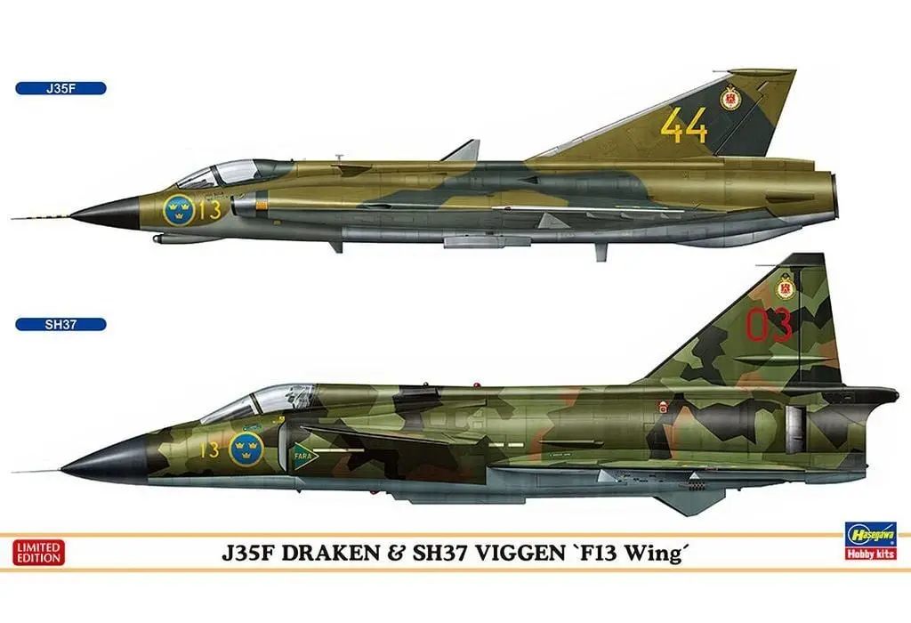 1/72 Scale Model Kit - Fighter aircraft model kits / J-35 Draken & Saab 37 Viggen