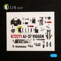 1/72 Scale Model Kit - Detail-Up Parts / Saab 37 Viggen