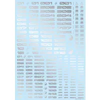 TR Decal 3 Number Silver (1 Sheet)