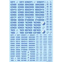 TR Decal 3 Number Blue (1 Sheet)