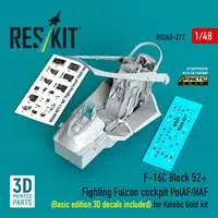 1/48 Scale Model Kit (F-16C ブロック52+ ポーランド/ギリシア 仕様コックピットw/3D内装デカール (キネティック用) (プラモデル))