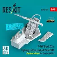 1/48 Scale Model Kit (F-16C ブロック52+ ポーランド/ギリシア 仕様コックピットw/立体計器盤・コンソール (キネティック用) (プラモデル))