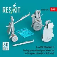 1/48 Scale Model Kit (F-4B/N 着陸装置w/自重変形ホイール & 固定金具 (ハセガワ用) (プラモデル))