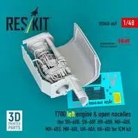 1/48 Scale Model Kit (H-60シリーズ用T700エンジン & エンジンベイ (左) (ICM用) (プラモデル))