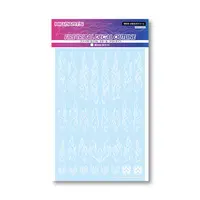Fire Tribal Decal Outline White (1pcs)
