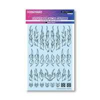 Fire Tribal Decal Outline Black (1 Sheet)