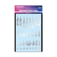 Fire Tribal Decal Solid Silver (1pcs)
