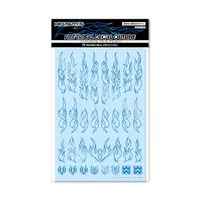 Fire Tribal Decal Outline Metallic Blue (1pcs)