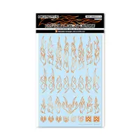 Fire Tribal Decal Outline Metallic Orange (1pcs)
