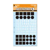 Race Number Decals L Base Black
