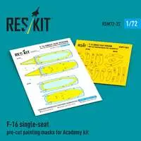 1/72 Scale Model Kit (F-16 (単座型) 塗装マスクシール (アカデミー用))