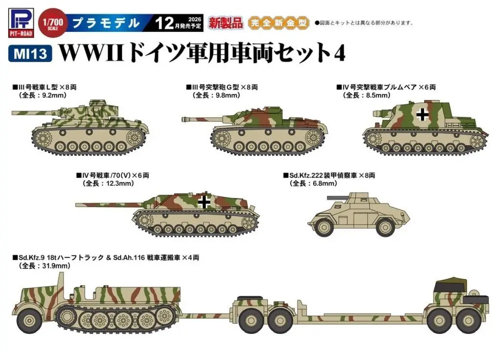 1/700 Scale Model Kit - Half-track / Sd.Kfz. 2 Kettenkrad